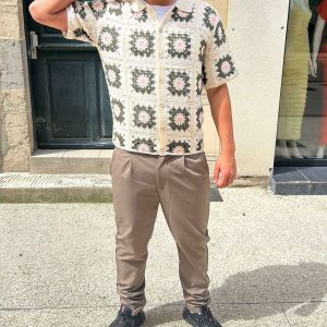 Ensemble Chemise Havana Crochet & Pantalon Marron